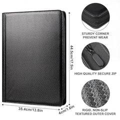 Premium Card Binder 16 Pocket, GEAoffice PU Cover Trading Card binder for 1000+ Cards, Sturdy Card Collection Album, Card Holder Folders for MTG, TCG, Game Cards & Sports Cards, Black