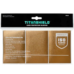 TitanShield (150 Sleeves, Black) Compatible with Standard Sized Board Games, MTG Magic The Gathering, Pokemon, Lorcana and Trading Cards 2.5" x 3.5" 66x91mm