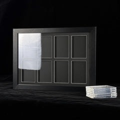Trading Card Display Case - Baseball Card Display Case Wall Mount, Hold 6 Cards Sports Card Display Frame for Basketball Football Hockey Cards, Black Standard (6 Cards)