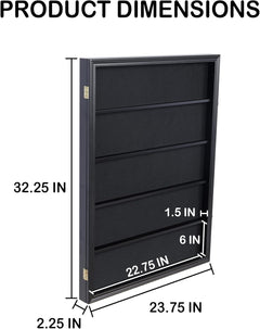 Pro UV 35 Display Case - Holds 5.5' Graded Sport Cards with UV Protection, Clear View, Lockable Wall Cabinet for Baseball, Football, Basketball, Hockey, Comic Trading Cards - Black