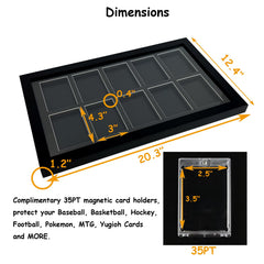 Trading Card Display Case - Baseball Card Display Case Wall Mount, Hold 6 Cards Sports Card Display Frame for Basketball Football Hockey Cards, Black Standard (6 Cards)