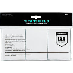 TitanShield (150 Sleeves, Black) Compatible with Standard Sized Board Games, MTG Magic The Gathering, Pokemon, Lorcana and Trading Cards 2.5" x 3.5" 66x91mm