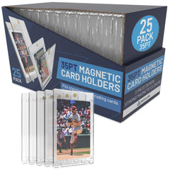 Premium Magnetic Card Holder (25 Pack) | 180PT Magnetic Card Holders for Trading Cards. Pro UV Card Protectors with Ultra Clear Design, One Touch Magnet Case for Trading and MTG Cards.