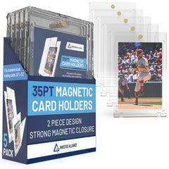 Premium Magnetic Card Holder (25 Pack) | 180PT Magnetic Card Holders for Trading Cards. Pro UV Card Protectors with Ultra Clear Design, One Touch Magnet Case for Trading and MTG Cards.