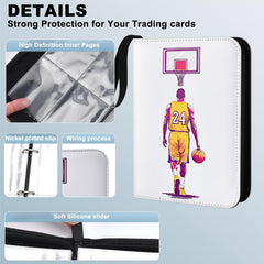 Basketball Card Binder for Basketball Cards 440 Pockets,Waterproof Trading Card Binder 4-Pocket with 55 Removable Sleeves Card Holder Album Compatible with Basketball Trading Cards 2024-2025