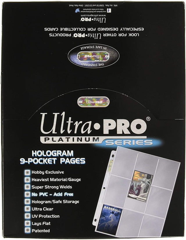 Ultra Pro 9 Pocket Pages Platinum Series - 100 Pages of Card Sleeves for Trading Card Binder and More