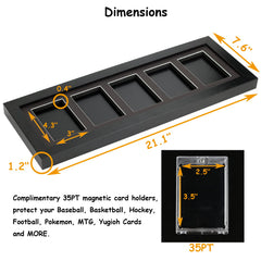 Trading Card Display Case - Baseball Card Display Case Wall Mount, Hold 6 Cards Sports Card Display Frame for Basketball Football Hockey Cards, Black Standard (6 Cards)