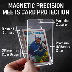 Premium Magnetic Card Holder (25 Pack) | 180PT Magnetic Card Holders for Trading Cards. Pro UV Card Protectors with Ultra Clear Design, One Touch Magnet Case for Trading and MTG Cards.