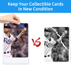 400Pcs Top Loaders for Cards (200Pcs Hard Plastic Card Holders & 200Pcs Penny Card Sleeves) 3" x 4" Toploaders, Card Protector Sleeves for Baseball Football Sports Cards, Standard Trading Cards