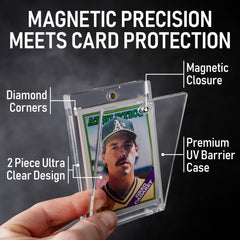 Premium Magnetic Card Holder (25 Pack) | 180PT Magnetic Card Holders for Trading Cards. Pro UV Card Protectors with Ultra Clear Design, One Touch Magnet Case for Trading and MTG Cards.