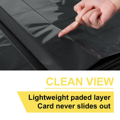 Premium Card Binder 16 Pocket, GEAoffice PU Cover Trading Card binder for 1000+ Cards, Sturdy Card Collection Album, Card Holder Folders for MTG, TCG, Game Cards & Sports Cards, Black
