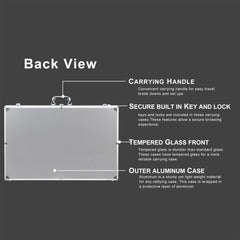 Aluminum Glass Display Case for Cards, XL Large Table Top Display Case with Lock, Portable Trade Show Display Case for Jewelry MTG Cards Collectible Cards