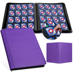 Premium Card Binder 16 Pocket, GEAoffice PU Cover Trading Card binder for 1000+ Cards, Sturdy Card Collection Album, Card Holder Folders for MTG, TCG, Game Cards & Sports Cards, Black