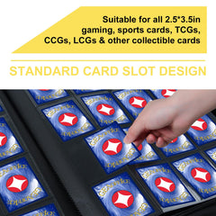 Premium Card Binder 16 Pocket, GEAoffice PU Cover Trading Card binder for 1000+ Cards, Sturdy Card Collection Album, Card Holder Folders for MTG, TCG, Game Cards & Sports Cards, Black