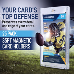 Premium Magnetic Card Holder (25 Pack) | 180PT Magnetic Card Holders for Trading Cards. Pro UV Card Protectors with Ultra Clear Design, One Touch Magnet Case for Trading and MTG Cards.