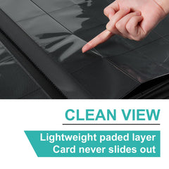 Premium Card Binder 16 Pocket, GEAoffice PU Cover Trading Card binder for 1000+ Cards, Sturdy Card Collection Album, Card Holder Folders for MTG, TCG, Game Cards & Sports Cards, Black