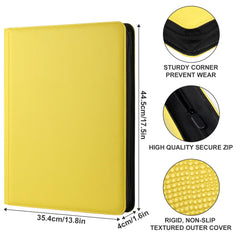 Premium Card Binder 16 Pocket, GEAoffice PU Cover Trading Card binder for 1000+ Cards, Sturdy Card Collection Album, Card Holder Folders for MTG, TCG, Game Cards & Sports Cards, Black