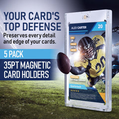 Premium Magnetic Card Holder (25 Pack) | 180PT Magnetic Card Holders for Trading Cards. Pro UV Card Protectors with Ultra Clear Design, One Touch Magnet Case for Trading and MTG Cards.