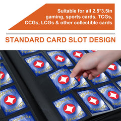 Premium Card Binder 16 Pocket, GEAoffice PU Cover Trading Card binder for 1000+ Cards, Sturdy Card Collection Album, Card Holder Folders for MTG, TCG, Game Cards & Sports Cards, Black