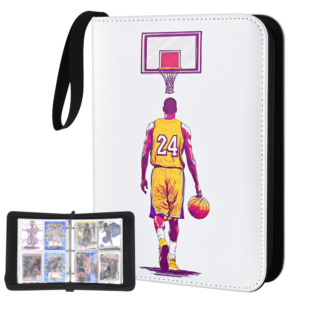 Basketball Card Binder for Basketball Cards 440 Pockets,Waterproof Trading Card Binder 4-Pocket with 55 Removable Sleeves Card Holder Album Compatible with Basketball Trading Cards 2024-2025