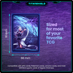 TitanShield (150 Sleeves, Black) Compatible with Standard Sized Board Games, MTG Magic The Gathering, Pokemon, Lorcana and Trading Cards 2.5" x 3.5" 66x91mm