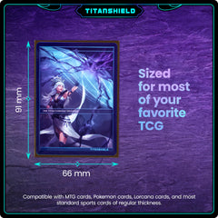 TitanShield (150 Sleeves, Black) Compatible with Standard Sized Board Games, MTG Magic The Gathering, Pokemon, Lorcana and Trading Cards 2.5" x 3.5" 66x91mm