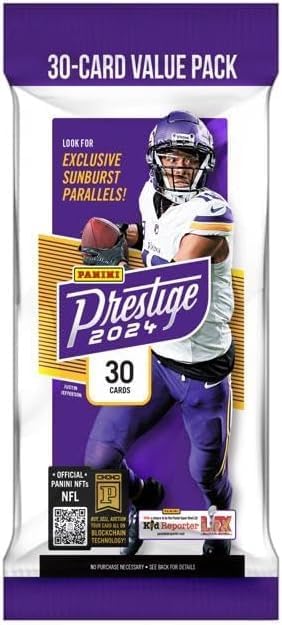 2024 Prestige Football Panini Trading 30 Cards Fat Pack (Box Nix, Jayden Daniels, Malik Nabers Rookie Cards)