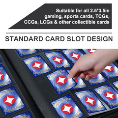Premium Card Binder 16 Pocket, GEAoffice PU Cover Trading Card binder for 1000+ Cards, Sturdy Card Collection Album, Card Holder Folders for MTG, TCG, Game Cards & Sports Cards, Black