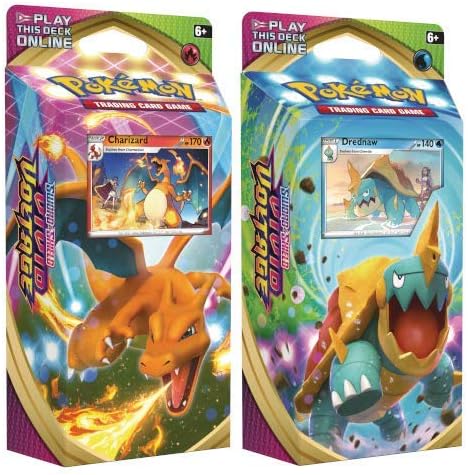 Pokemon 175-80757 Pokemon-Sword & Shield 4 Vivid Voltage-Theme Decks-Set of 2 Charizard & 1 x Drednaw