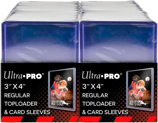 Ultra PRO 3" x 4" Clear Regular Top Loaders for Cards with Sleeves Bundle Standard Size 200ct Baseball/Trading Card Sleeve Toploader Card Protectors