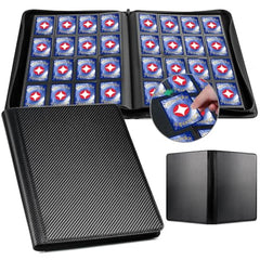 Premium Card Binder 16 Pocket, GEAoffice PU Cover Trading Card binder for 1000+ Cards, Sturdy Card Collection Album, Card Holder Folders for MTG, TCG, Game Cards & Sports Cards, Black