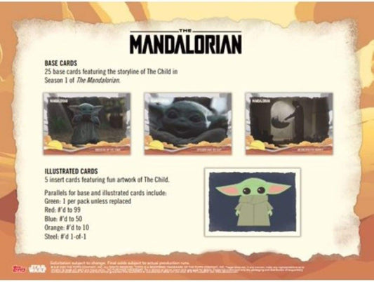 Topps The Mandalorian: Journey of The Child Star Wars Trading Cards Blaster Box- Featuring Baby Yoda | Includes Illustrated Cards & Parallels, Multicolor