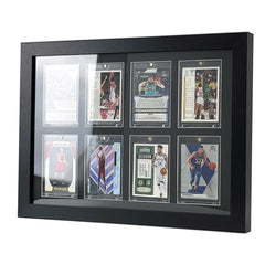 Trading Card Display Case - Baseball Card Display Case Wall Mount, Hold 6 Cards Sports Card Display Frame for Basketball Football Hockey Cards, Black Standard (6 Cards)
