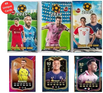 Soccer Trading Cards 2025 | 6 Packs - 48 Collectible Cards for Soccer Fans Mystery Cards Packs Contain Random Cards in Each Set - Try & Collect Them All