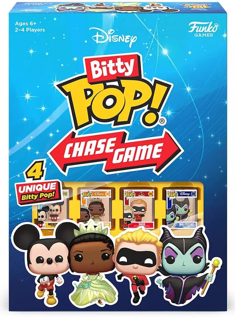 Funko Games Bitty Pop! Chase Game Disney | Easy to Learn, Fast-Paced Gameplay Features Disney Bitty Pop! Figures | 2-4 Players, Ages 6+