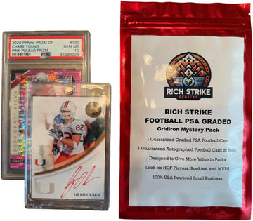 Rich Stike Football PSA Mystery Pack - Gridiron Edition, 1 PSA Graded Card, 1 Autograph or Relic Card