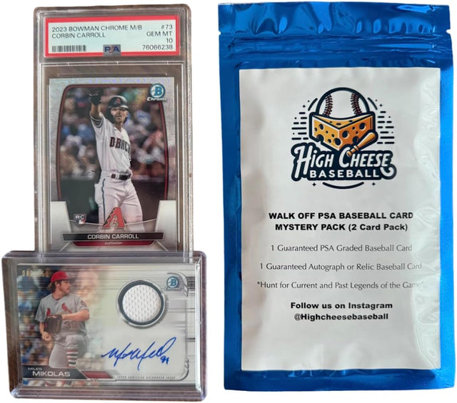 Baseball Walk Off Mystery Pack - 2 Cards, 1 PSA Graded & 1 Autograph/Relic Ungraded