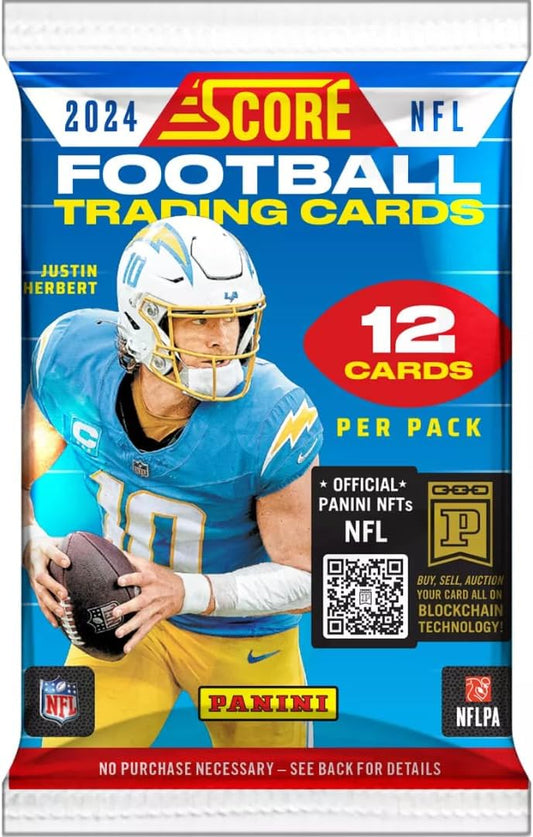 2024 Panini Score Football NFL Retail Pack with 12 Trading Cards + Toploader! STREETCARDS!