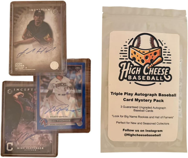 Baseball Triple Play Autograph Card Mystery Pack: 3 Signed Baseball Cards