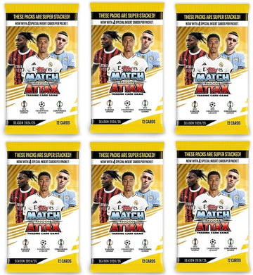 Match Attax Topps 24/25 New Premier League Soccer Trading Cards League Trading Cards x 6 Packet Bundle - Soccer Cards 2024/2025 with Hassentials Sticker