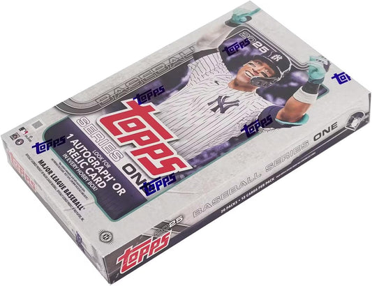 2025 Topps Series 1 Baseball Trading Card MLB Hobby 20 Pack Box (1 Autograph or Relic)