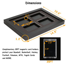 Trading Card Display Case - Baseball Card Display Case Wall Mount, Hold 6 Cards Sports Card Display Frame for Basketball Football Hockey Cards, Black Standard (6 Cards)