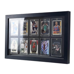 Trading Card Display Case - Baseball Card Display Case Wall Mount, Hold 6 Cards Sports Card Display Frame for Basketball Football Hockey Cards, Black Standard (6 Cards)