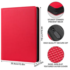 Premium Card Binder 16 Pocket, GEAoffice PU Cover Trading Card binder for 1000+ Cards, Sturdy Card Collection Album, Card Holder Folders for MTG, TCG, Game Cards & Sports Cards, Black