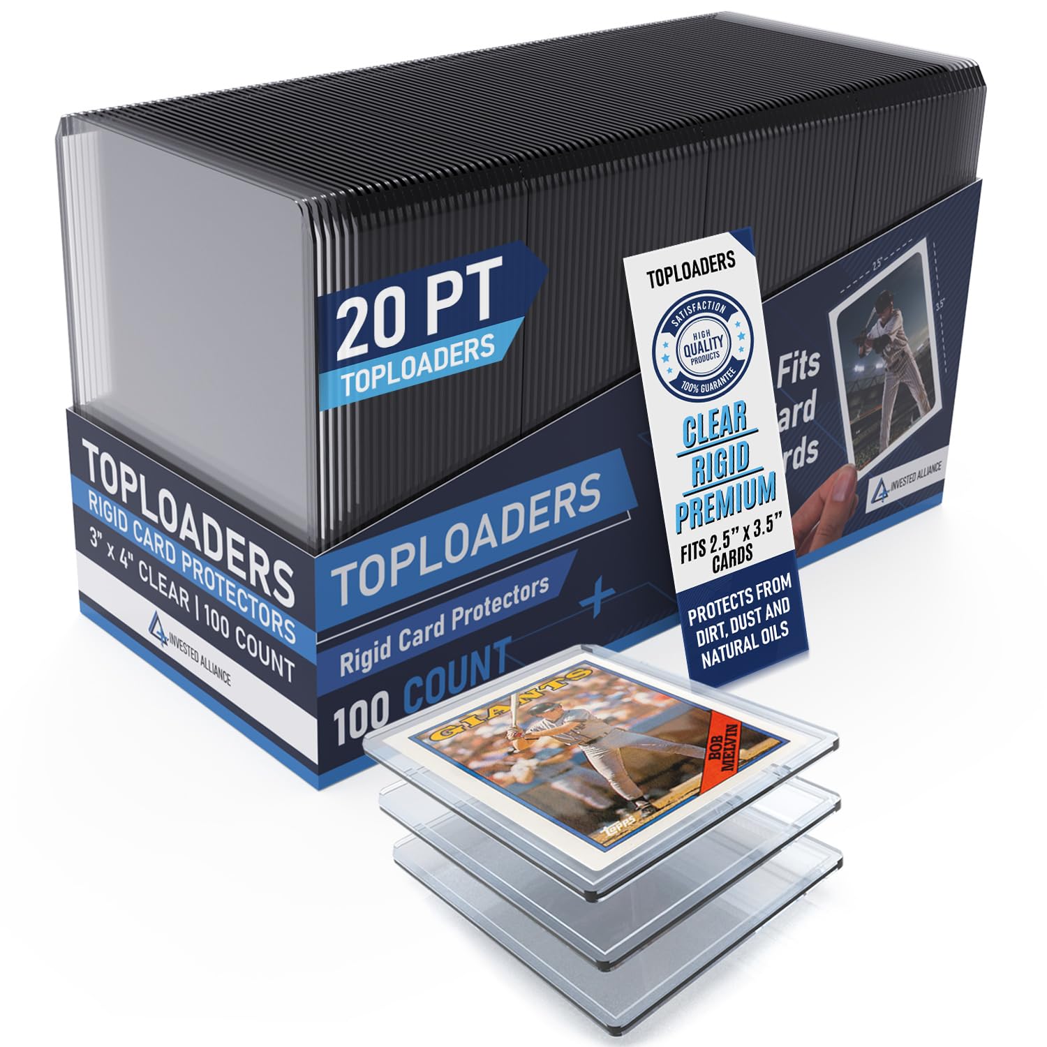 Premium Seamless 20PT - 360PT Top Loaders for Cards | Top Loader Card Holder, Baseball Card Sleeves Hard Plastic, Hard Trading Cards Sleeves, TCG Sports Sleeve Hards, Toploader Clear Plastic Holder.