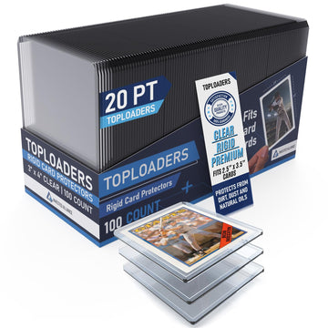 Premium Seamless 20PT - 360PT Top Loaders for Cards | Top Loader Card Holder, Baseball Card Sleeves Hard Plastic, Hard Trading Cards Sleeves, TCG Sports Sleeve Hards, Toploader Clear Plastic Holder.