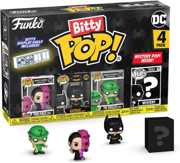 Funko Bitty POP! Batman 85th - Two Face, 4-Pack and A Surprise Mystery Mini Figure - 0.9 Inch (2.2 Cm) - DC Comics Collectable - Stackable Display Shelf Included - Gift Idea - Party Bags Stocking