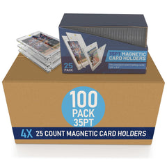 Premium Magnetic Card Holder (25 Pack) | 180PT Magnetic Card Holders for Trading Cards. Pro UV Card Protectors with Ultra Clear Design, One Touch Magnet Case for Trading and MTG Cards.