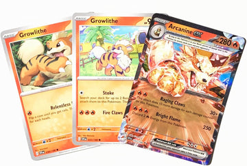 Arcanine ex 032/198 Double Rare - Scarlet & Violet - Pokemon Evolution 3 Card Lot -