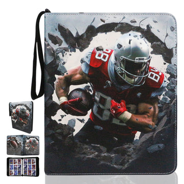 Card Binder 9 Pocket Fits 900 Cards with 50 Removable Sleevesves, Trading Card Binder Sports Card Binder Basketball Card Binder Baseball Card Binder Trading Card Albums (Football-R-L)